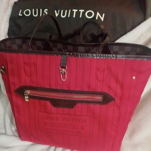 Louis Vuitton DAMIER EBENE NEVERFULL MM Tote Bag